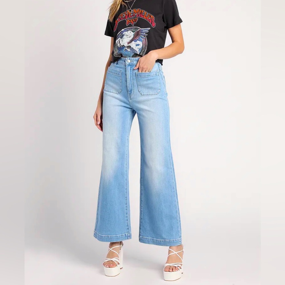 Rolla’s Sailor Light Wash High Rise Wide-Leg Jeans